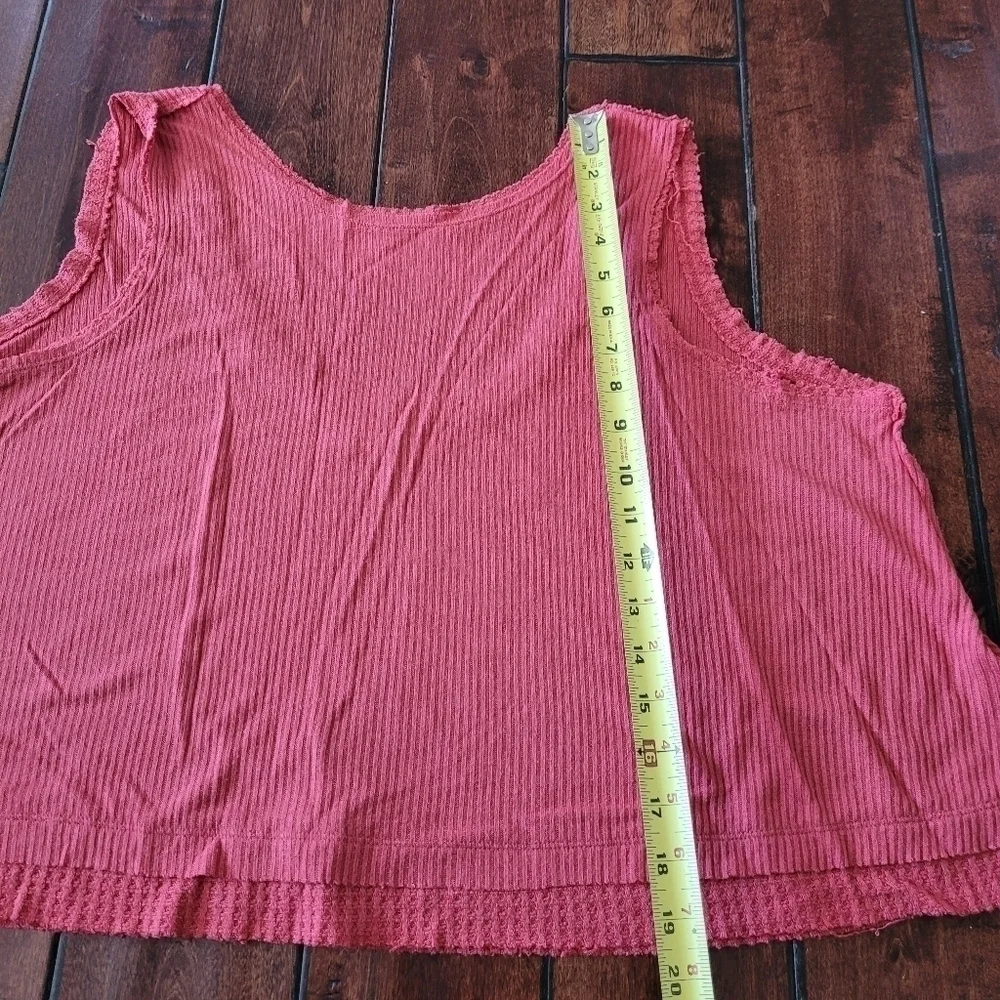 Free People We The Free Salmon Colored Knit Tank Top Size S